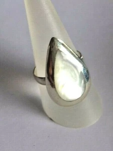 Bague T 60 / 9,5 - Nacre Blanc - Argent - 925/1000 - NEUF * - Picture 1 of 4