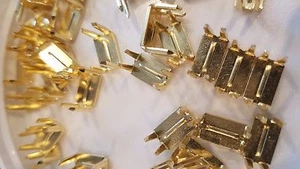 #8 4 Prong Zipper Bottom Stop PKG of 50 Brass Closure - Picture 1 of 3