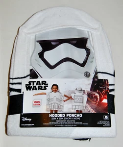 NWT Disney Kid's Star Wars Cotton Terry Storm Trooper Hooded Poncho Towel - Picture 1 of 4