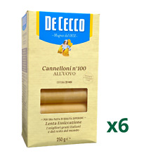 De Cecco Egg Pasta Cannelloni no.100 / Slow Drying, Large Hollow Pasta - 6x250g