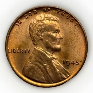 Penny centesimo di grano Lincoln 1945 RD - Foto 1 di 2