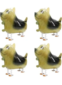 4 Pk. Cartoon Air Walk Fox Terrier Dog Balloon Walking Pets Fun Party Supply - Picture 1 of 7
