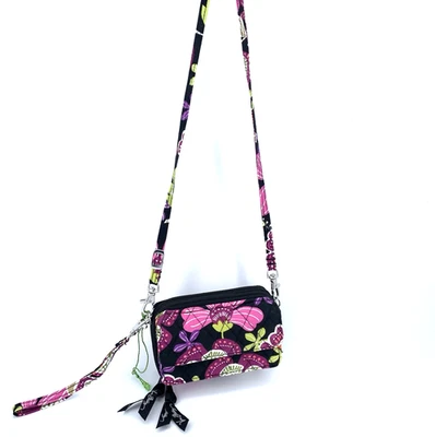 Vera Bradley All-in-One Crossbody Wallet • Pirouette Pink Floral Wristlet NEW - Image 1 of 4