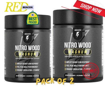 2 packs InnoSupps Nitro Wood Magnum Circulation Support 60 Capsules Exp. 11/2027 - Image 1 of 4