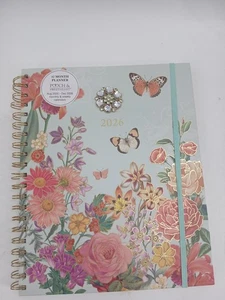 Pooch & Sweetheart Brooch 17 Month Planner Butterfly Garden Aug '25-Dec'26 - Picture 1 of 15