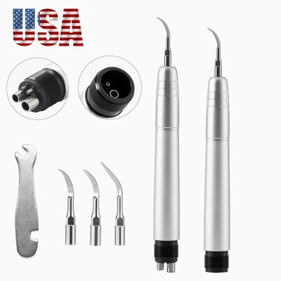 Dental Ultrasonic Air Perio Scaler Handpiece Hygienist 2 & 4-Holes 3 Tips - Image 1 of 4