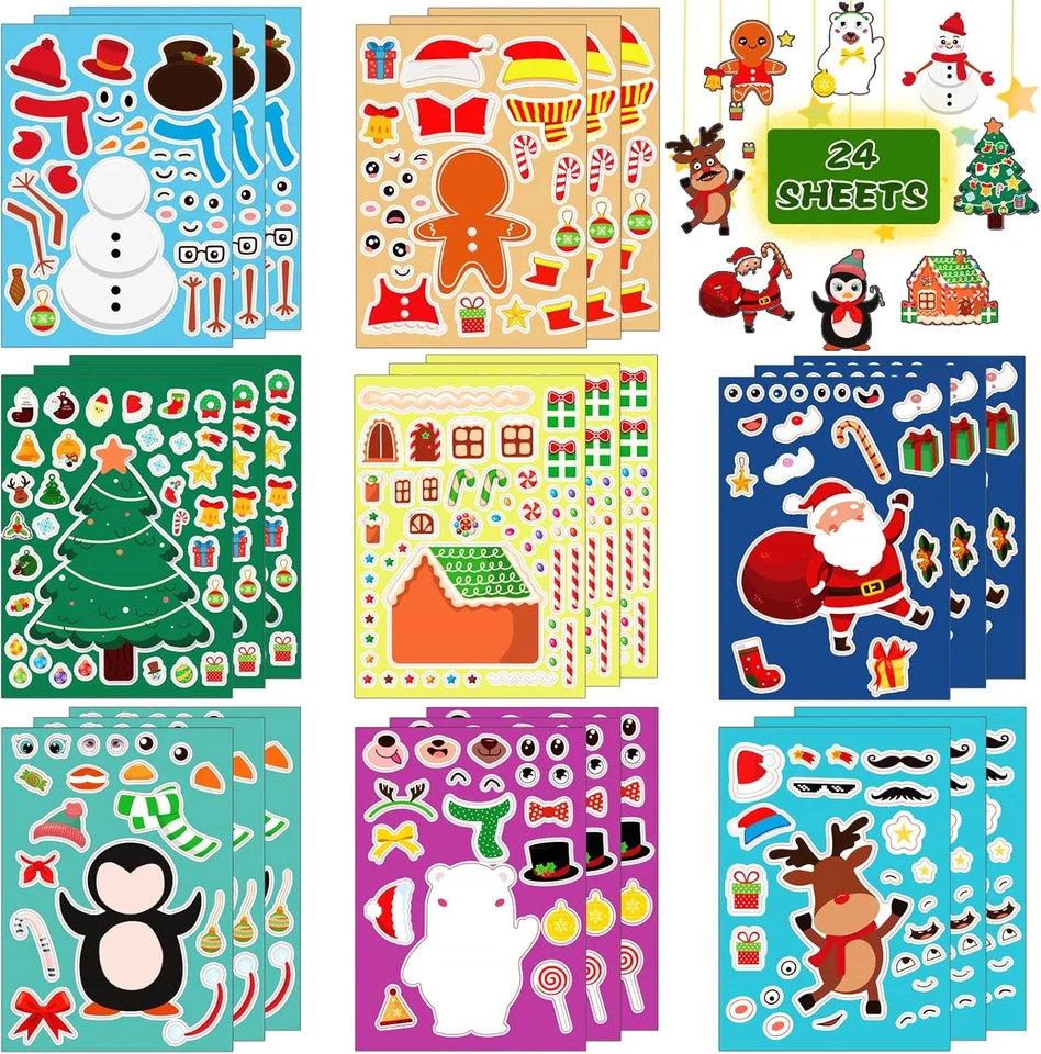 Pegatinas de Navidad - Medias rellenas para niños pequeños adolescentes niños niñas - a granel  Foto 1 de 4