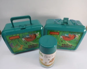 Two Vintage Aladdin 1990s Lion King Hakuna Matata Plastic Lunch Box & 1 Thermos - Picture 1 of 17