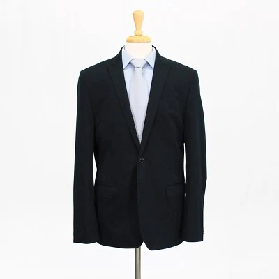 Express 44L Black Solid Cotton Blend 2-Button Sport Coat Blazer Jacket - Image 1 of 4