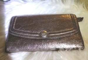 Coach Gold Sparkly Wallet Pouch Credit Card & Id Slots Cash Pouch EUC - Picture 1 of 14