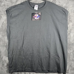 Vintage Jerzees Sleeveless Blank Muscle Shirt Men's 3XL NWT Made In USA Black - Picture 1 of 8