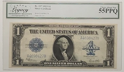 RARE 7 DIGITS BLUE 1923 1$ LEGACY55 A4698427B - Image 1 of 2