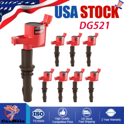 Bujías bobinas de encendido 8 piezas DG521 FD-509 para Ford Expedition F150 4,6 L 5,4 L Foto 1 de 4