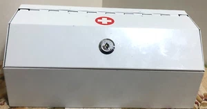 Locking Medicine Cabinet, Medication Lock Box with Key, Wall Mount Medical Box - Picture 1 of 2