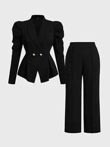 Viral Plus Size 2pc Blazer & Pants Set 0X-4X | Office wear | Gold Details, Comfy - Picture 1 of 8