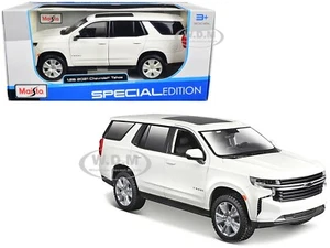 2021 CHEVROLET TAHOE WHITE 1/26 DIECAST MODEL CAR BY MAISTO 31533 - Picture 1 of 1