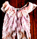 Woman Lavender Lace Flutter Sleeve Blouse/Shirt Small Zip Up Free People