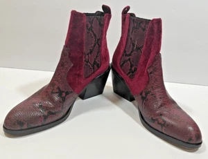 Donald J Pliner Stiefel Western Cowgirl Leder Rivver Rot Schlangenleder 8,5 Chunky - Bild 1 von 17