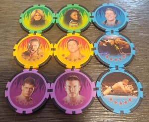 Lot Of 9 2011 Topps WWE Power Chipz