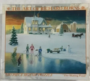 The Art of Richard Burns - "The Skating Pond" - 300 piece Jigsaw Puzzle - New - Picture 1 of 2