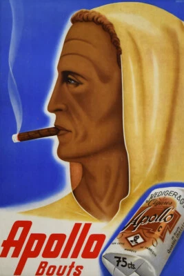 Arte de pared original vintage Apollo Swiss Genuine Cigars 1940 - PÓSTER 20x30 Foto 1 de 4