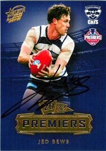 Tarjeta firmada 2022 Geelong Cats serie AFL Premiers - Jed Bews - Imagen 1 de 3