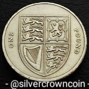 Great Britain 🇬🇧 UK 1 Pound 2008. One Dollar coin. Shield. Elizabeth ll.  - Picture 1 of 7