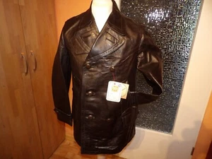 Chaqueta de cochero Hafa chaqueta de cuero años 30-40 ejército militar chaqueta submarina talla 48 - Imagen 1 de 15