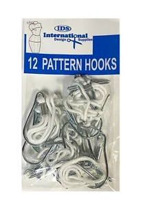 12 Pattern Hooks. Use to hang permanent patterns made from oaktag, manila paper - Picture 1 of 2
