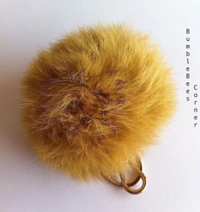 FURLA NUVOLA Burbuja Pompón Peludo Dije PIEL DE CONEJO EUROPEO Bolso de Mano Llavero Nuevo con Etiquetas - Imagen 1 de 11