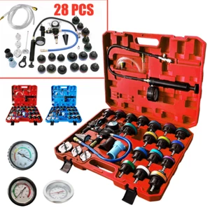 28PC Radiator Pressure Refill Tester Universal Vacuum Type Cooling System Kit - Picture 1 of 21