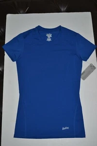 Eastbay EVAPOR Short Sleeve Royal Blue Women's Shirt SMALL NWT V Neck Athletic - Picture 1 of 9