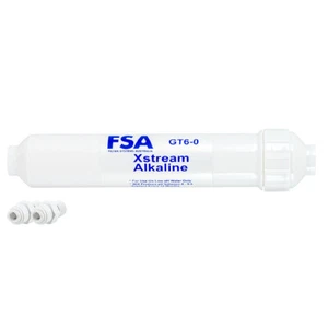 Xstream Inline Alkaliser Water Filter Cartridge +Fittings pH 8-9 (6-0, 2x10-22) - Picture 1 of 1