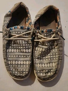 Hey Dude Wendy Boho Embroidery Grey Sneaker Slip On Women's Sizes US 10 - Picture 1 of 6