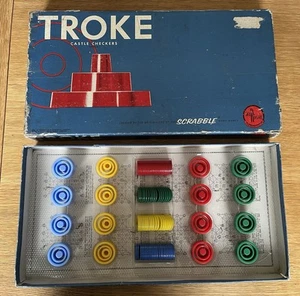 Vintage TROKE CASTLE CHECKERS Board Game - Selchow & Righter 1961 - Draughts VGC - Picture 1 of 4