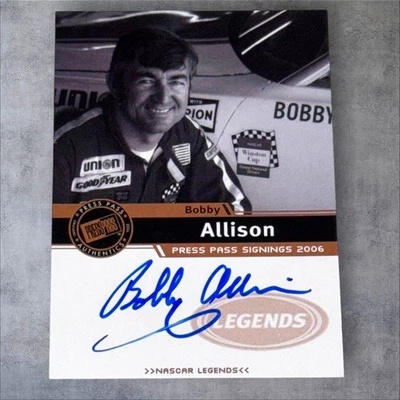 Bobby Allison PACK PULLED autographed card HOF VINTAGE 2006 PRESS PASS SIGNINGS - Image 1 of 2