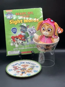 Paw Patrol Konvolut: SKYE Beanie Baby, Ready Set Buch lesen + Zak Teller & Schale - Bild 1 von 9