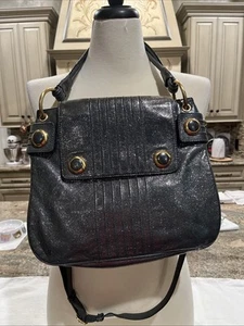 Bolso Bandolera Cynthia Rowley Cuero Negro Guijarro Correa de Cadena - Imagen 1 de 11