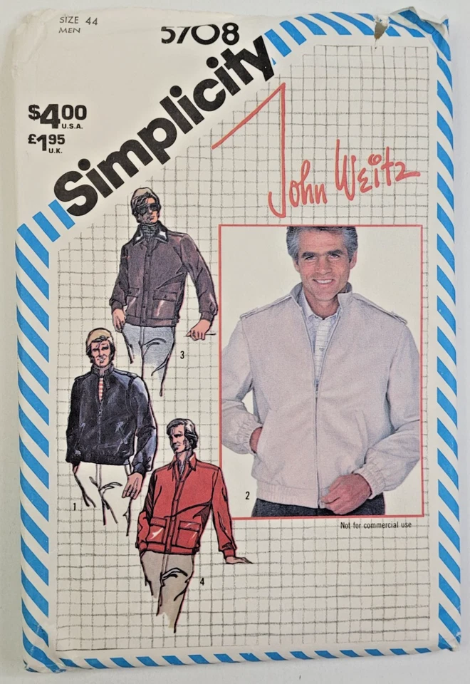 Chaquetas de Colección Años 80 Simplicity Coser Patrón 5708 Para Hombres Forradas y Sin Forro Pecho 44 SIN CORTAR Foto 1 de 3