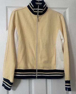 Chaqueta deportiva vintage Fuda para mujer amarilla con negra y marfil talla grande Foto 1 de 4