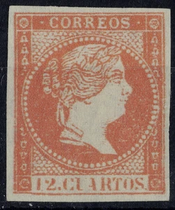 Edifil NE 1 nuevo * 1859 12 cuartos Isabel 2 sello España Spain Lujo - Bild 1 von 2