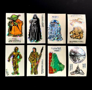 ULTRA RARE STAR WARS YODA DARTH VADER Vintage Sticker PRISM PRISMATIC HOLO FOIL - Bild 1 von 14