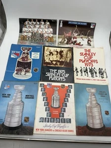 60er + 70er Stanley Cup Playoffs 8 Programme Lot New York Rangers Black Hawks RAR - Bild 1 von 19