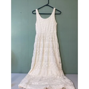 Rewind Elfenbein Spitze Stufen Maxikleid Boho Festival Damen Gr. S Engel Fee - Bild 1 von 9