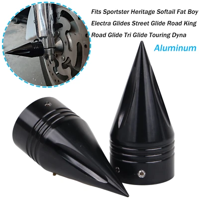 For Harley Front Axle Nut Cover Heritage Softail Fat Boy Sportster XL Road Glide Foto 1 de 4