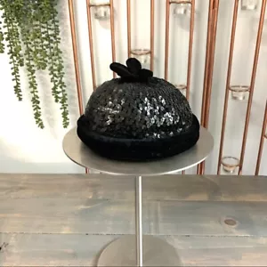 Sombrero de lana con lentejuelas vintage años 50 Glenover Henry Pollak borlas superiores - Imagen 1 de 7