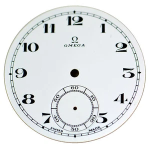 Orig. NOS Vintage Omega Porcelain Enamel Pocket Watch Dial - Picture 1 of 2