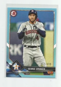 Bowman GEORGE SPRINGER 2018 blu cielo 292/499 - Foto 1 di 1