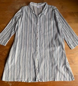 Adini Valerie Tunic 100% Cotton Light-weight Crepe Blush, Powder Blue & Grey £65 - Picture 1 of 16