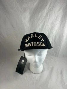 NEW GENUINE HARLEY DAVIDSON BLACK WOVEN BASEBALL CAP HAT ADJUSTABLE OSFM STRAP - Picture 1 of 9